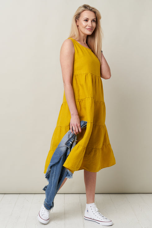 Image 11 of Vintage linen dress made from high-quality breathable fabric Mari from Baltic Linen